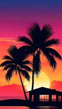 sunset on the beach