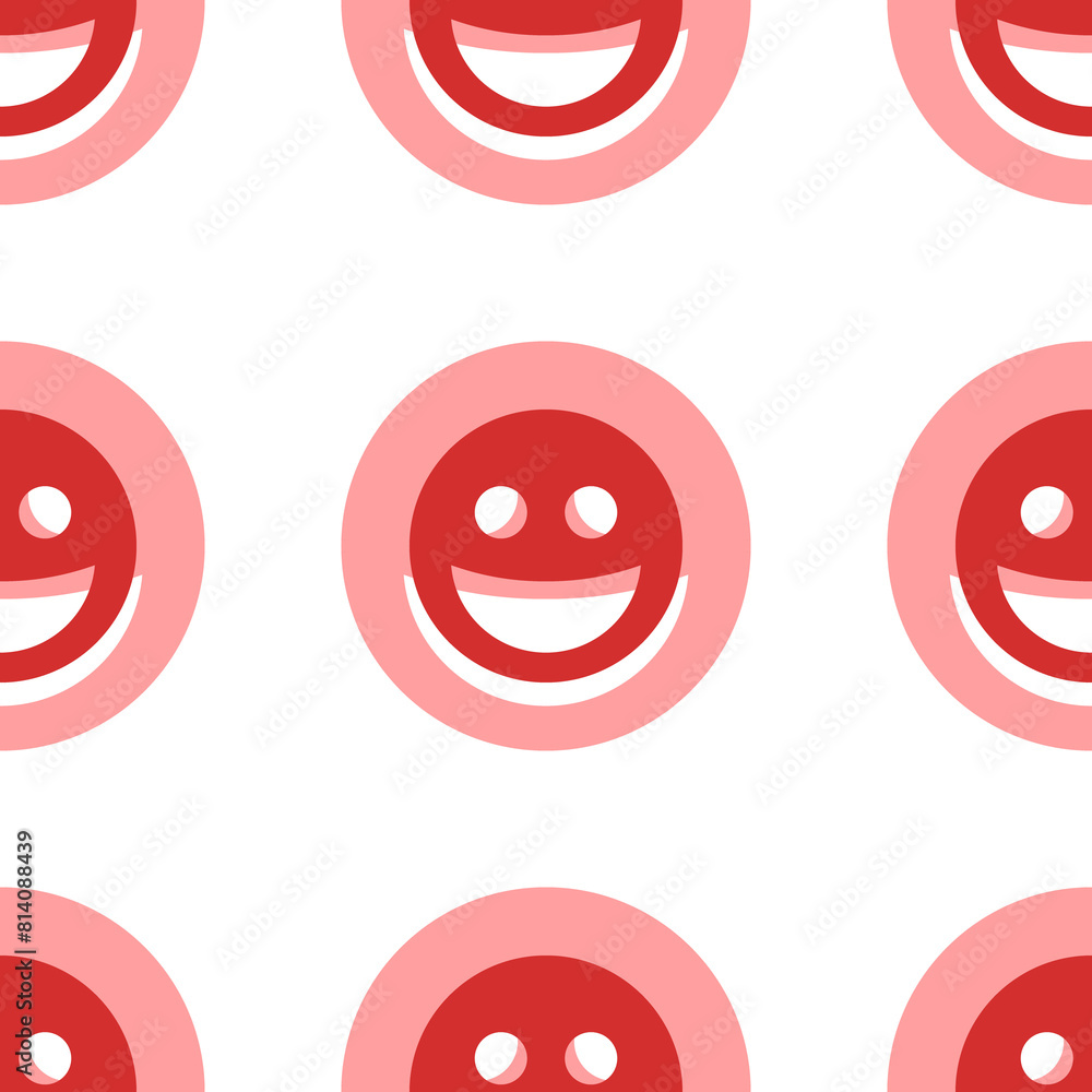 Aufkleber seamless pattern of large isolated red laughter emoticons. the elements are evenly spaced. illustrat