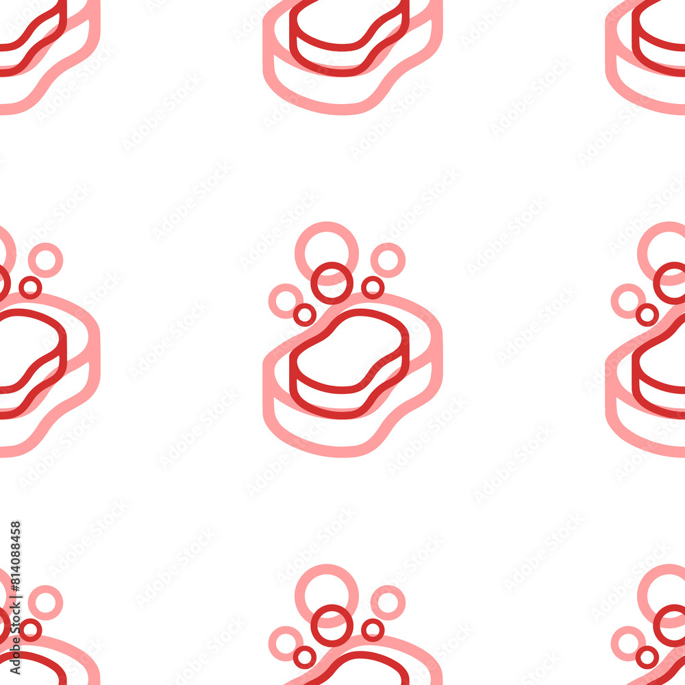 Poster seamless pattern of large isolated red soap symbols. the elements are evenly spaced. illustration on