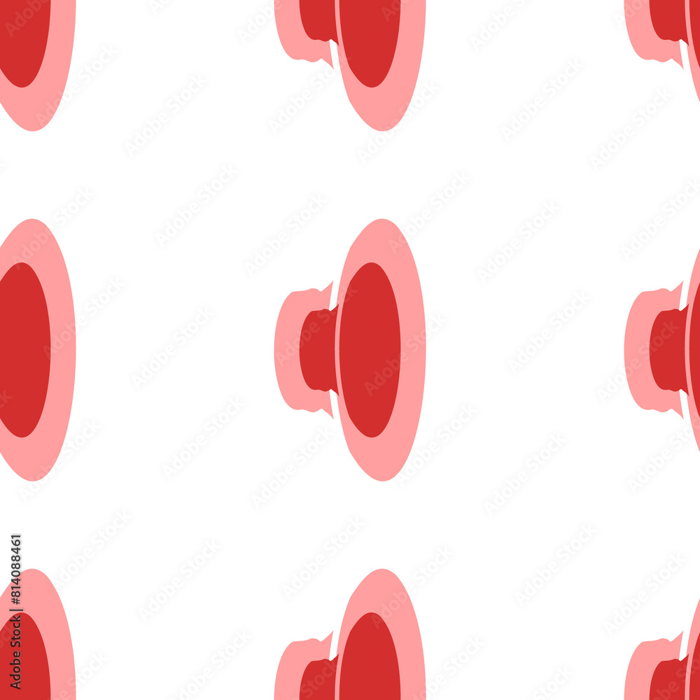 Poster seamless pattern of large isolated red speaker symbols. the elements are evenly spaced. illustration