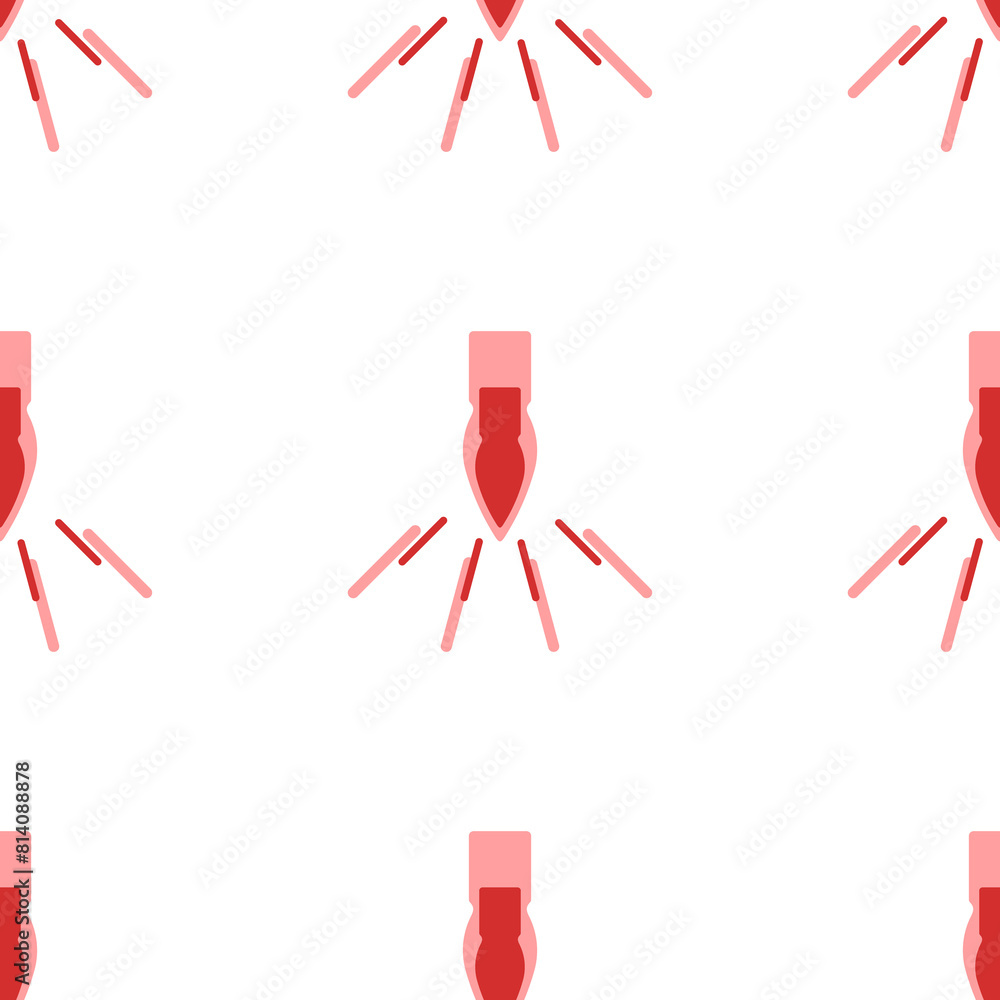 Poster seamless pattern of large isolated red garland light bulb symbols. the elements are evenly spaced. i