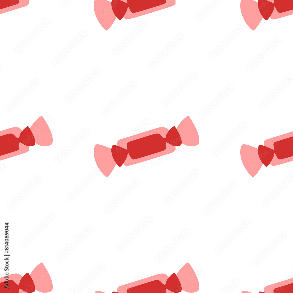 Poster seamless pattern of large isolated red candy symbols. the elements are evenly spaced. illustration o