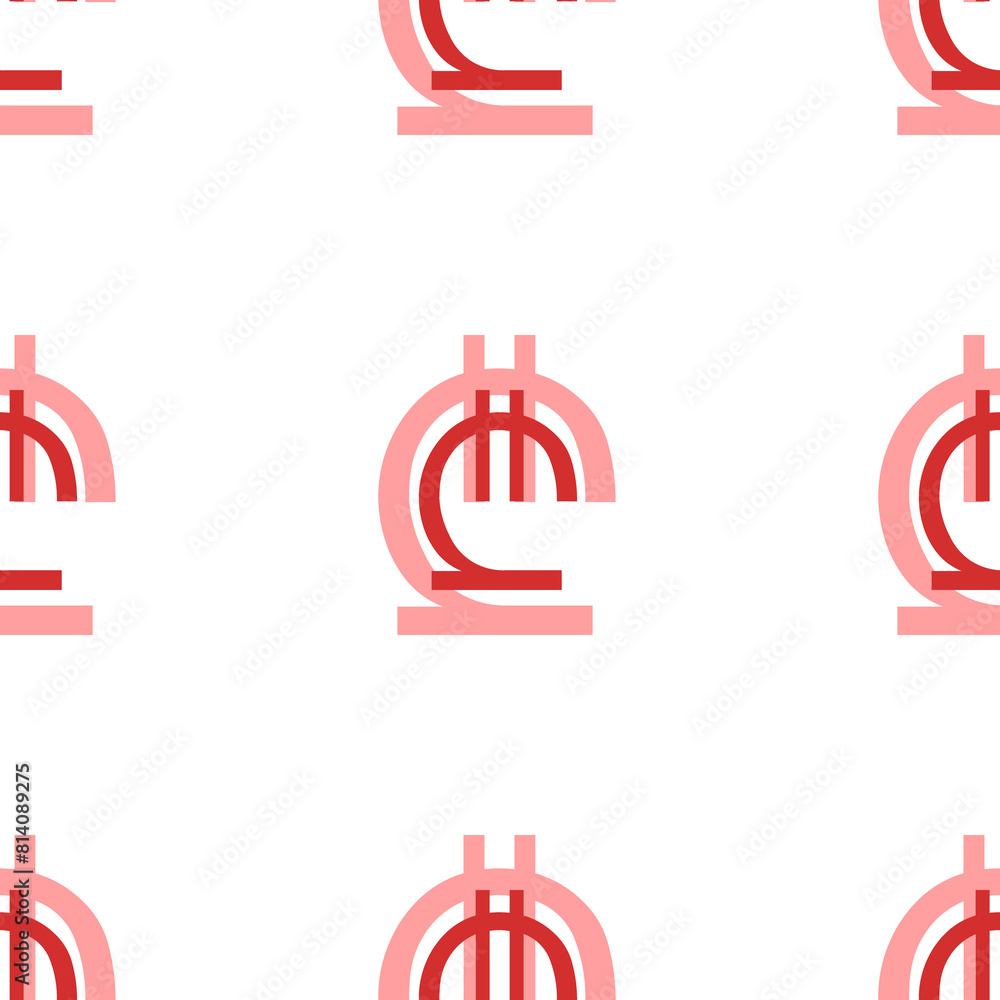 Poster seamless pattern of large isolated red lary symbols. the elements are evenly spaced. illustration on