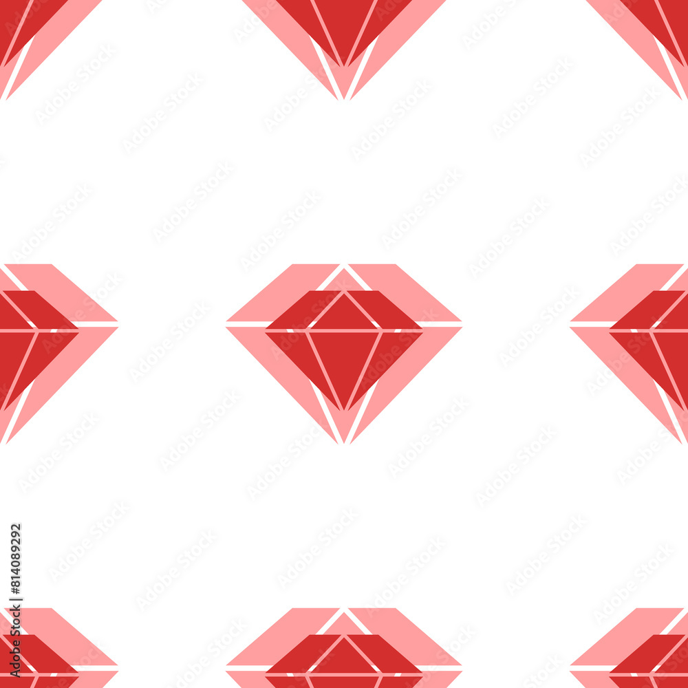 Aufkleber seamless pattern of large isolated red diamond symbols. the elements are evenly spaced. illustration