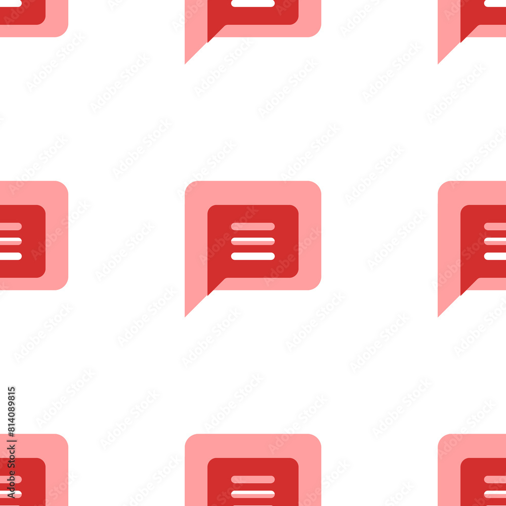 Poster seamless pattern of large isolated red chat symbols. the elements are evenly spaced. illustration on