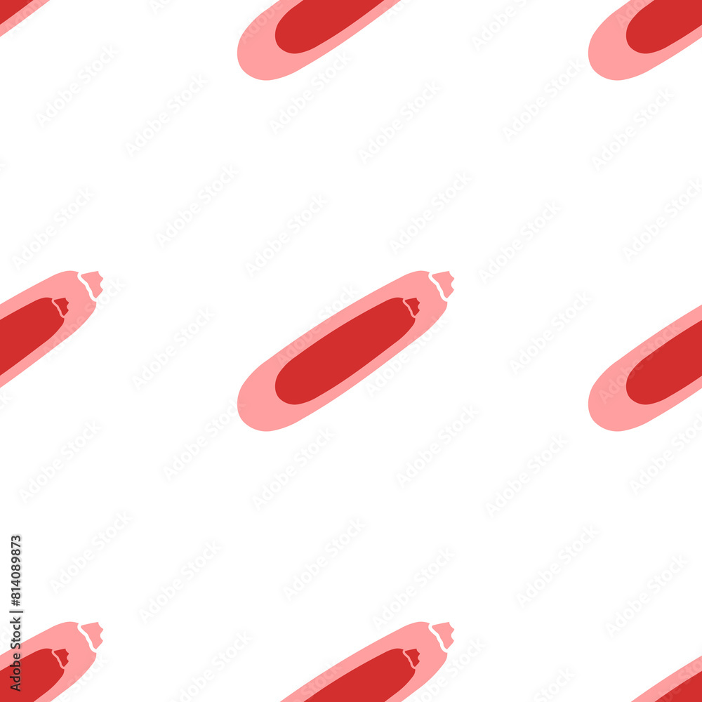 Poster seamless pattern of large isolated red zucchini symbols. the elements are evenly spaced. illustratio