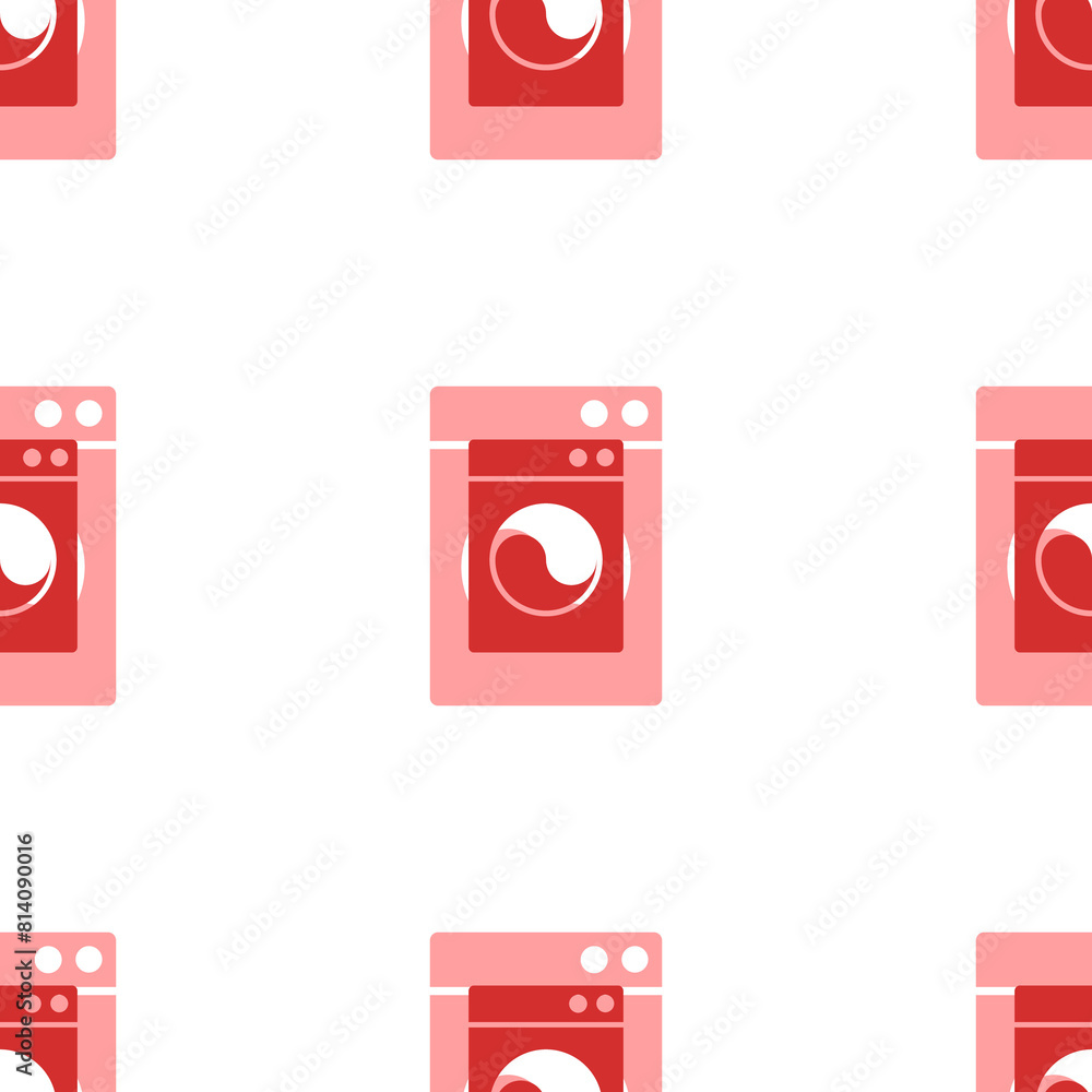 Poster seamless pattern of large isolated red washer symbols. the elements are evenly spaced. illustration 