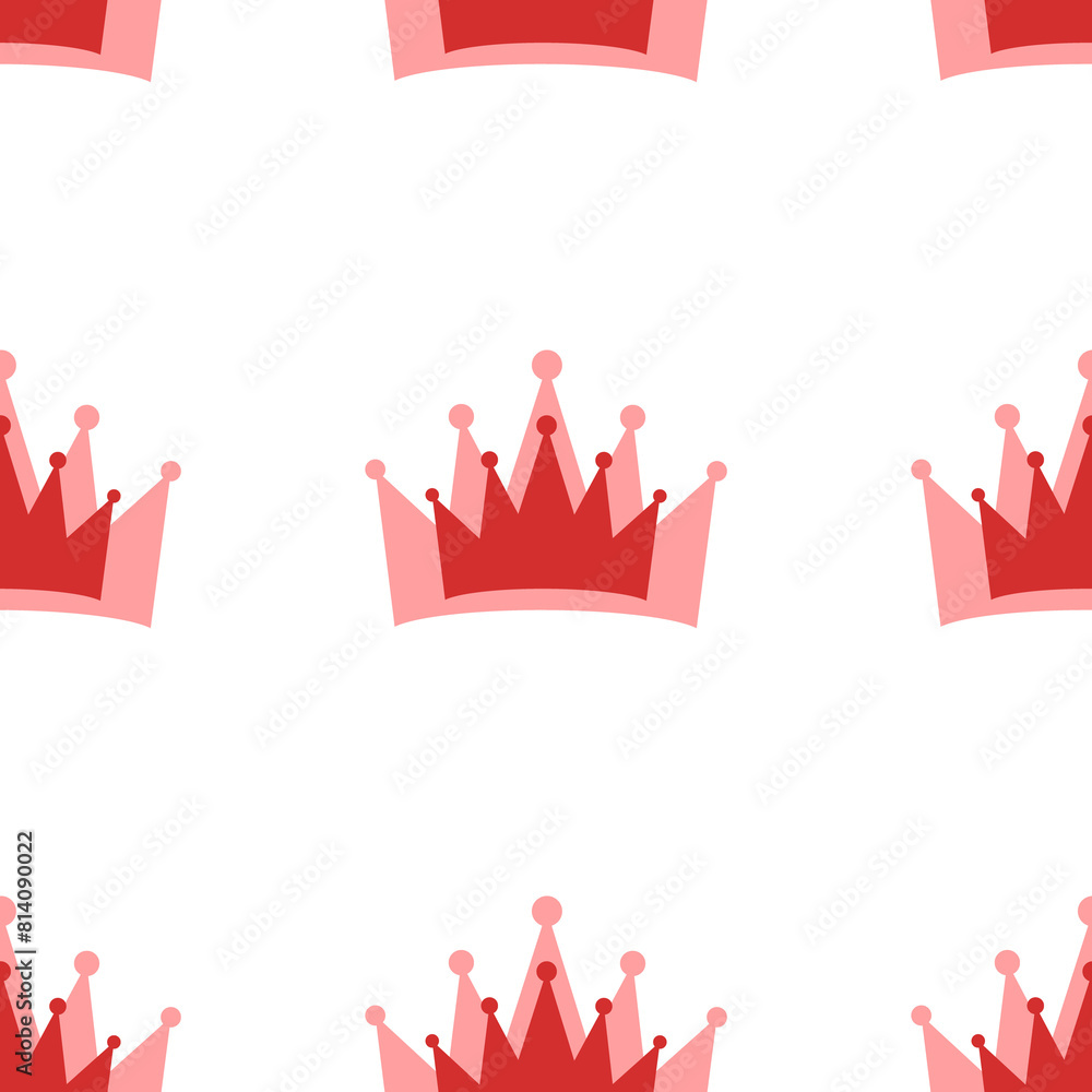 Aufkleber seamless pattern of large isolated red crown symbols. the elements are evenly spaced. illustration o