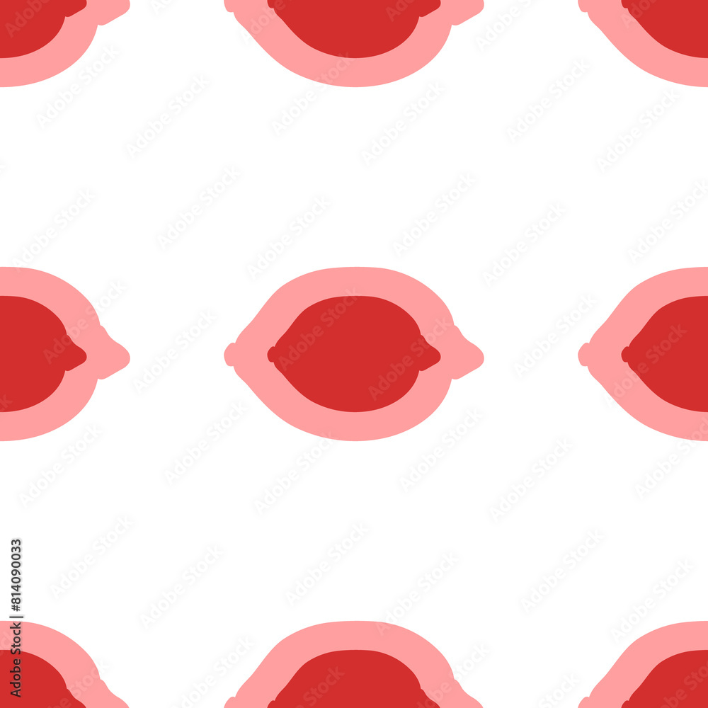 Poster seamless pattern of large isolated red lemon symbols. the elements are evenly spaced. illustration o