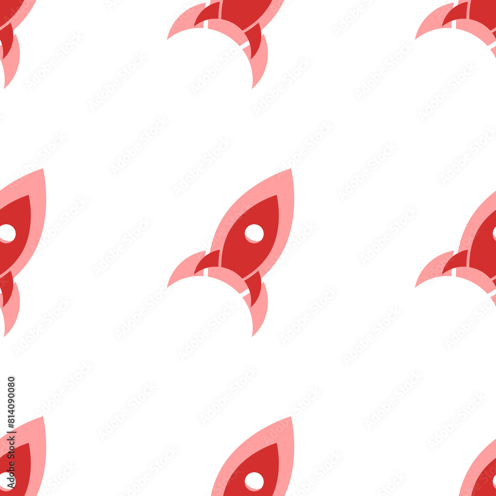 Aufkleber seamless pattern of large isolated red rocket symbols. the elements are evenly spaced. illustration 