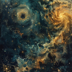Fototapeta na wymiar Kaleidoscope Cosmos Exploring Celestial Plains