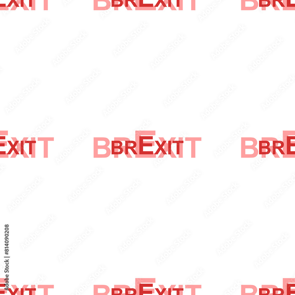 Poster seamless pattern of large isolated red brexit symbols. the elements are evenly spaced. illustration 