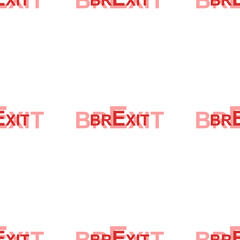 Seamless pattern of large isolated red brexit symbols. The elements are evenly spaced. Illustration on light red background