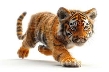 Fototapeta premium 3d loin isolated on white , cartoon loin tiger cheeta 