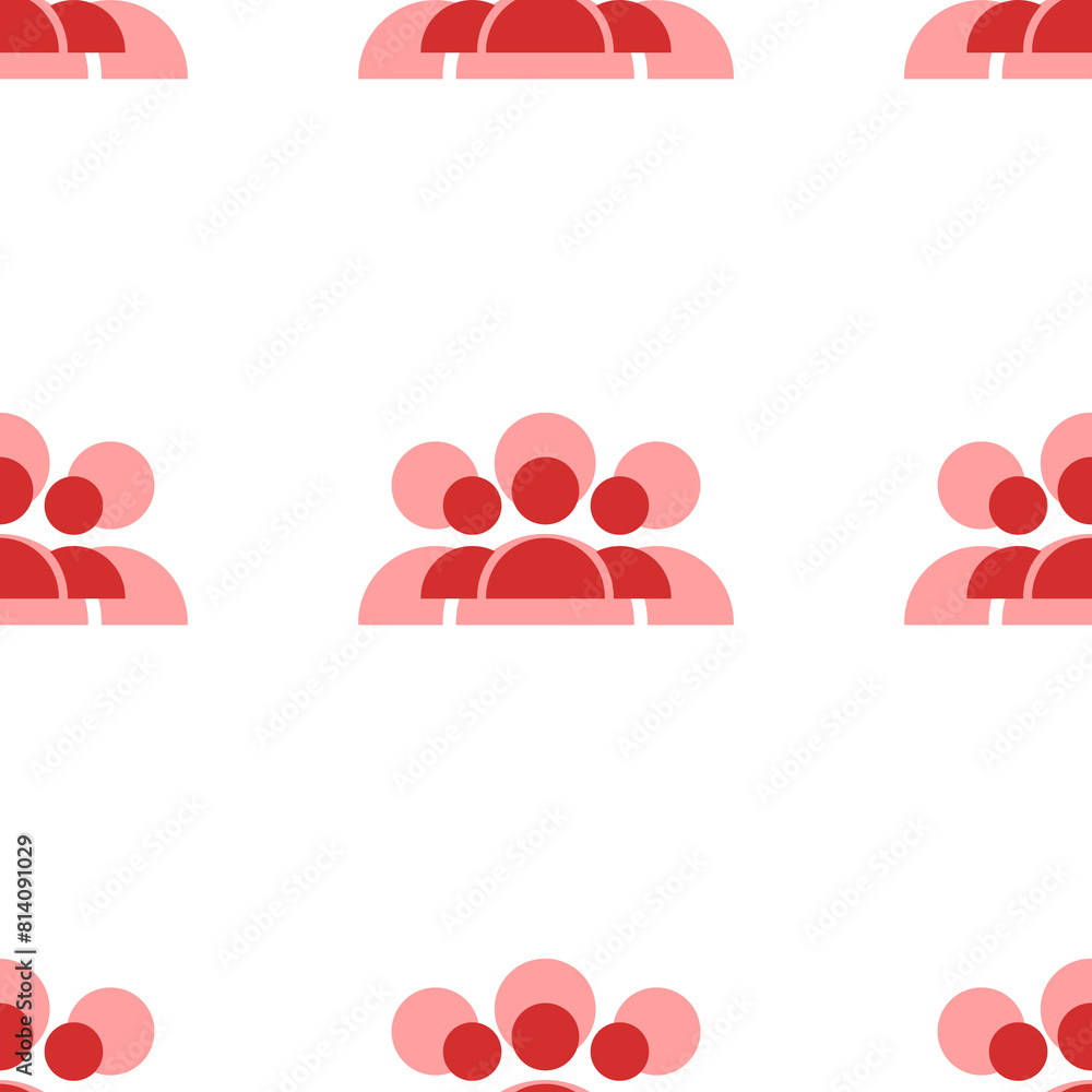 Poster seamless pattern of large isolated red people symbols. the elements are evenly spaced. illustration 