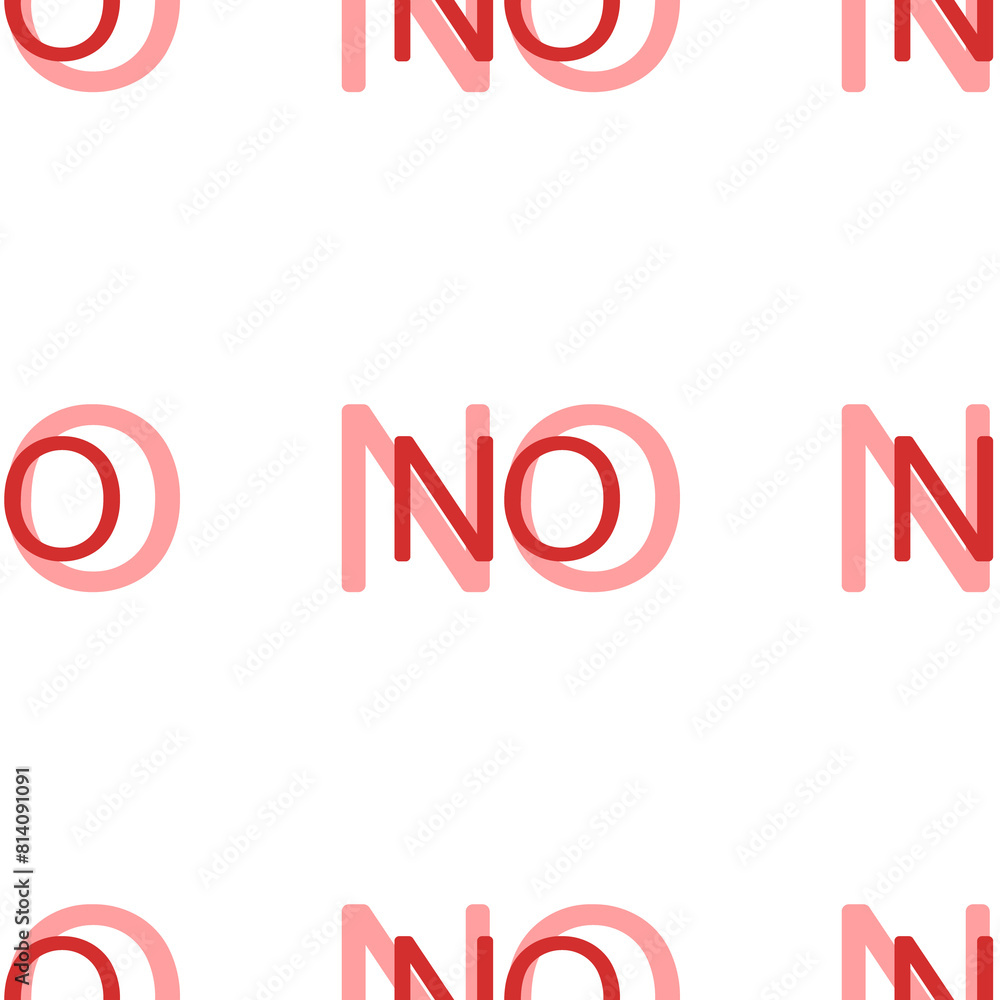 Poster seamless pattern of large isolated red no symbols. the elements are evenly spaced. illustration on l