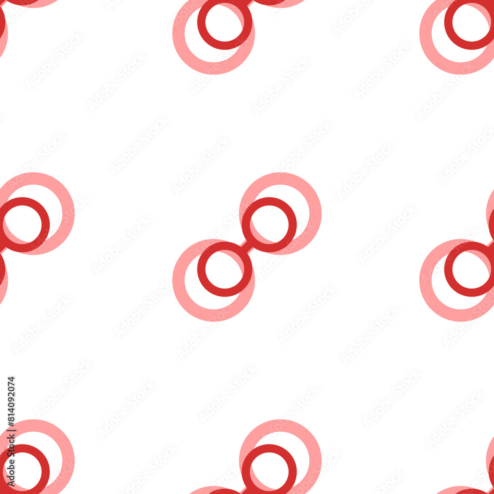 Poster seamless pattern of large isolated red astrological opposition symbols. the elements are evenly spac