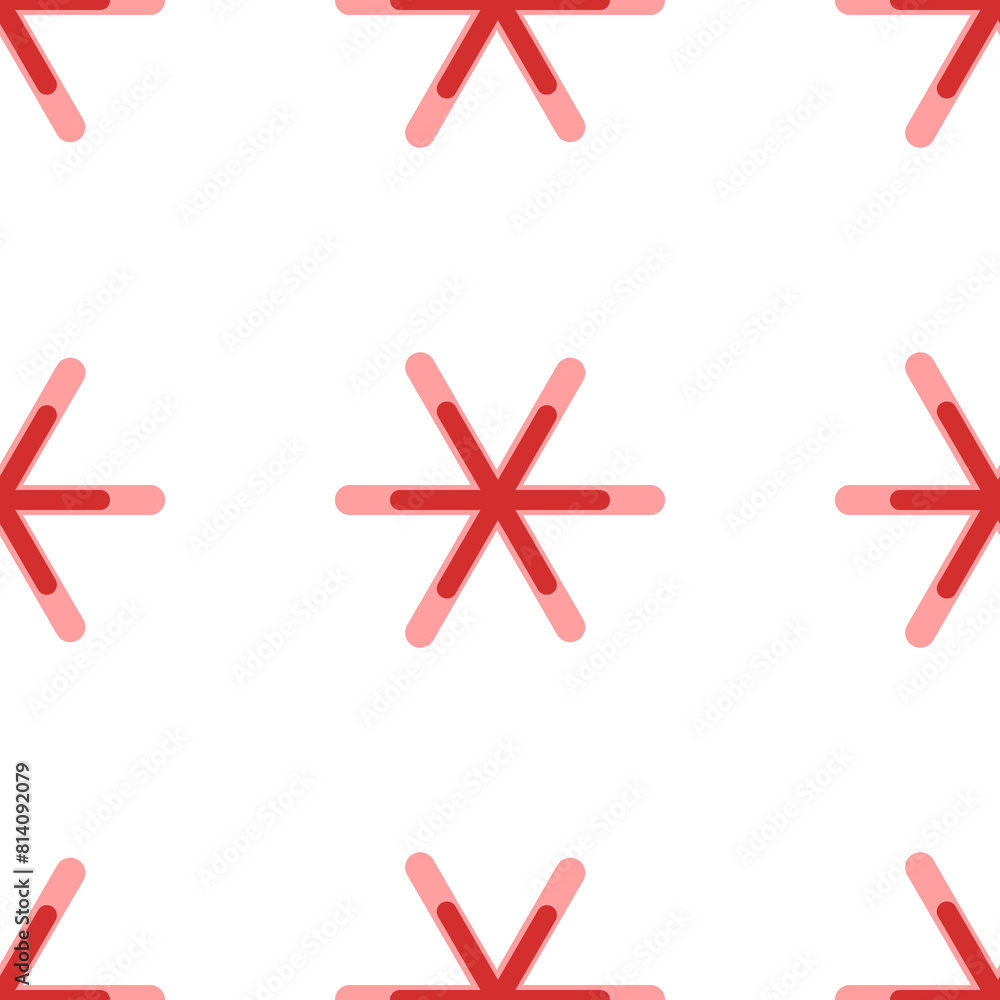 Poster seamless pattern of large isolated red astrological sextile symbols. the elements are evenly spaced.