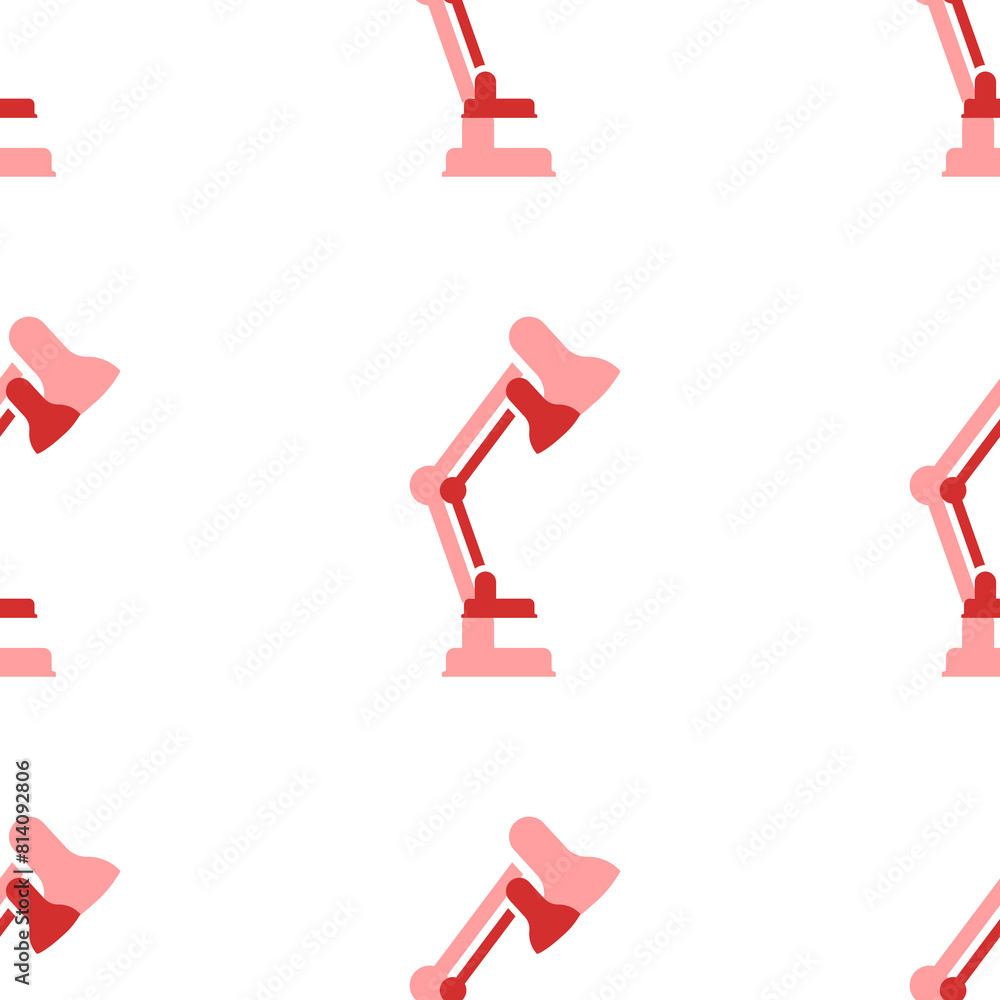 Poster seamless pattern of large isolated red table lamp symbols. the elements are evenly spaced. illustrat