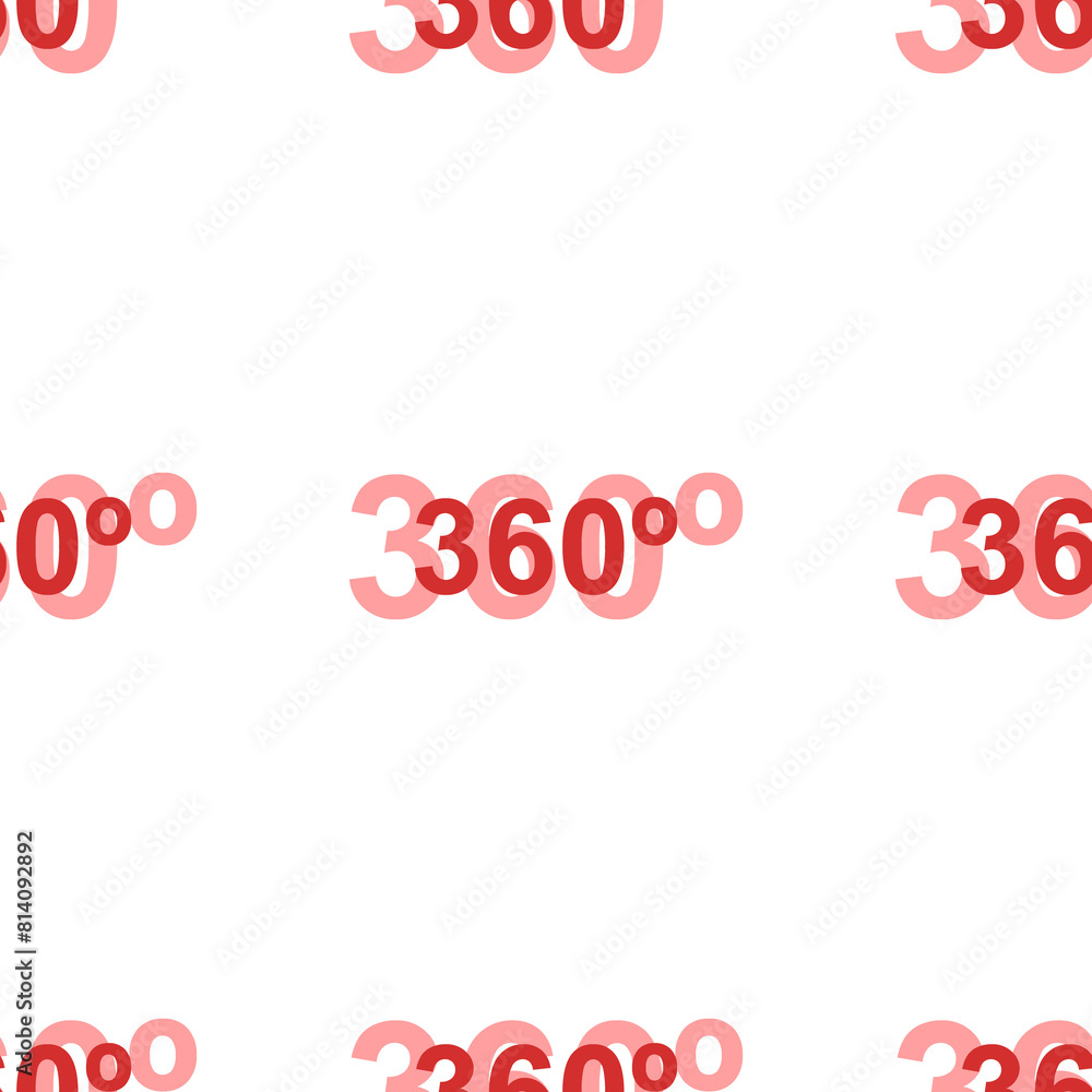 Poster seamless pattern of large isolated red 360 degree symbols. the elements are evenly spaced. illustrat