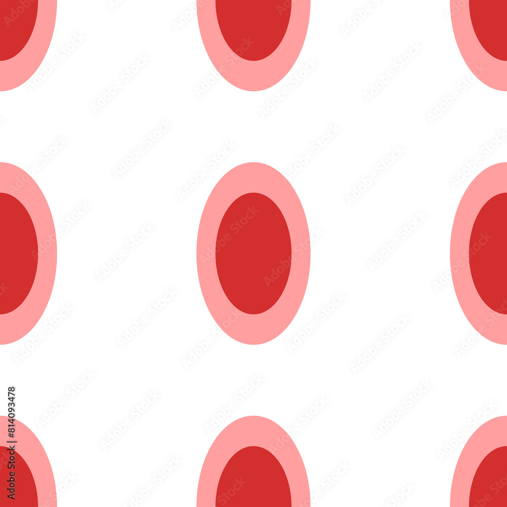 Poster seamless pattern of large isolated red ellipse symbols. the elements are evenly spaced. illustration