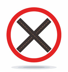 Obraz premium No question mark sign vector icon on white background, simple design, flat color illustration, bold lines, red circle with black crossed out and thick line around the whole shape
