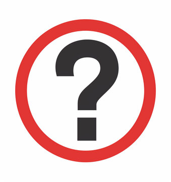 recommend clip art: No question mark sign, simple vector illustration with bold black outlines on white background