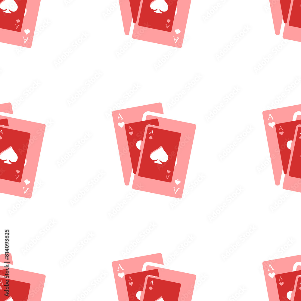 Aufkleber seamless pattern of large isolated red two aces symbols. the elements are evenly spaced. illustratio