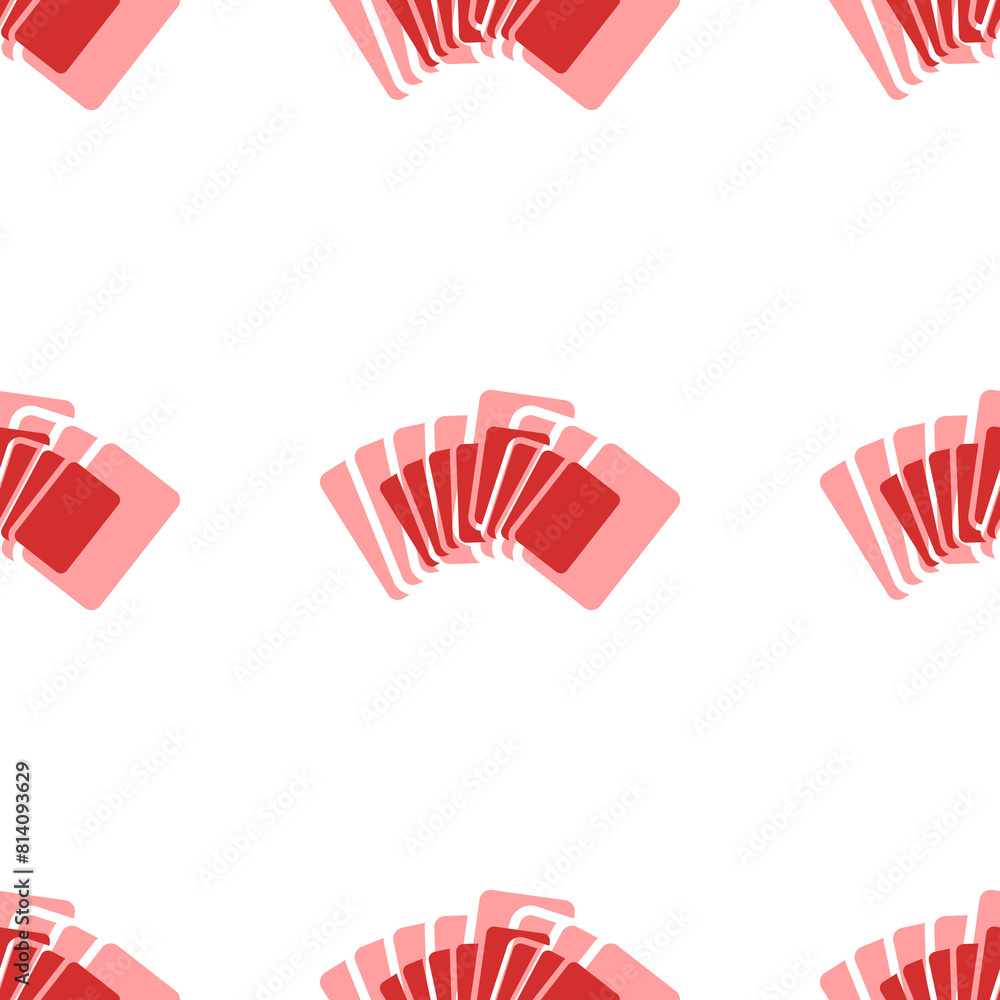 Aufkleber seamless pattern of large isolated red playing cards symbols. the elements are evenly spaced. illust