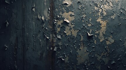 Close-up texture of peeling paint on a metal surface