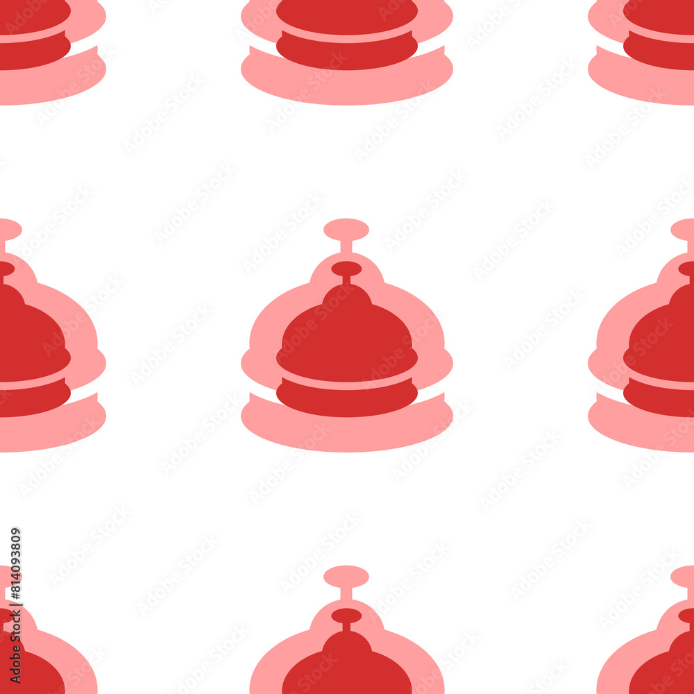 Poster seamless pattern of large isolated red reception bell symbols. the elements are evenly spaced. illus