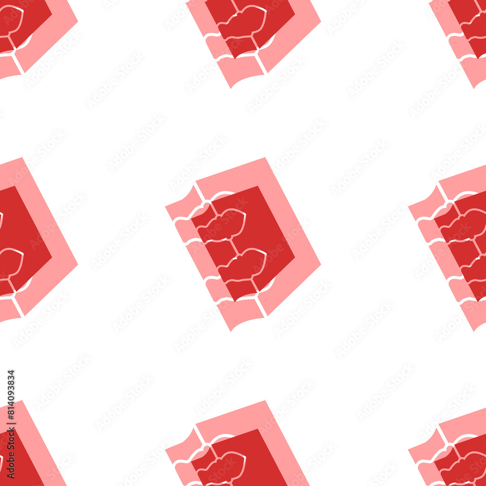 Poster seamless pattern of large isolated red magic book symbols. the elements are evenly spaced. illustrat