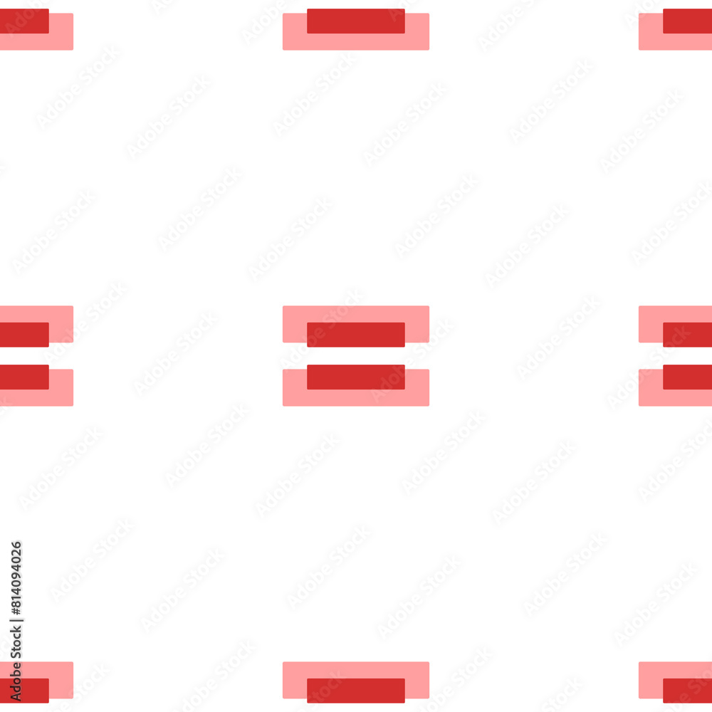 Poster seamless pattern of large isolated red equals symbols. the elements are evenly spaced. illustration 