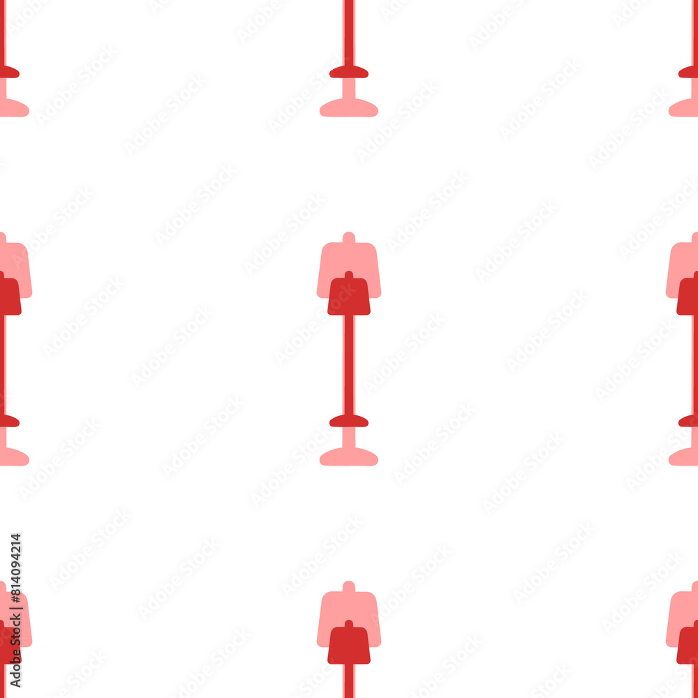 Poster seamless pattern of large isolated red floor lamp symbols. the elements are evenly spaced. illustrat
