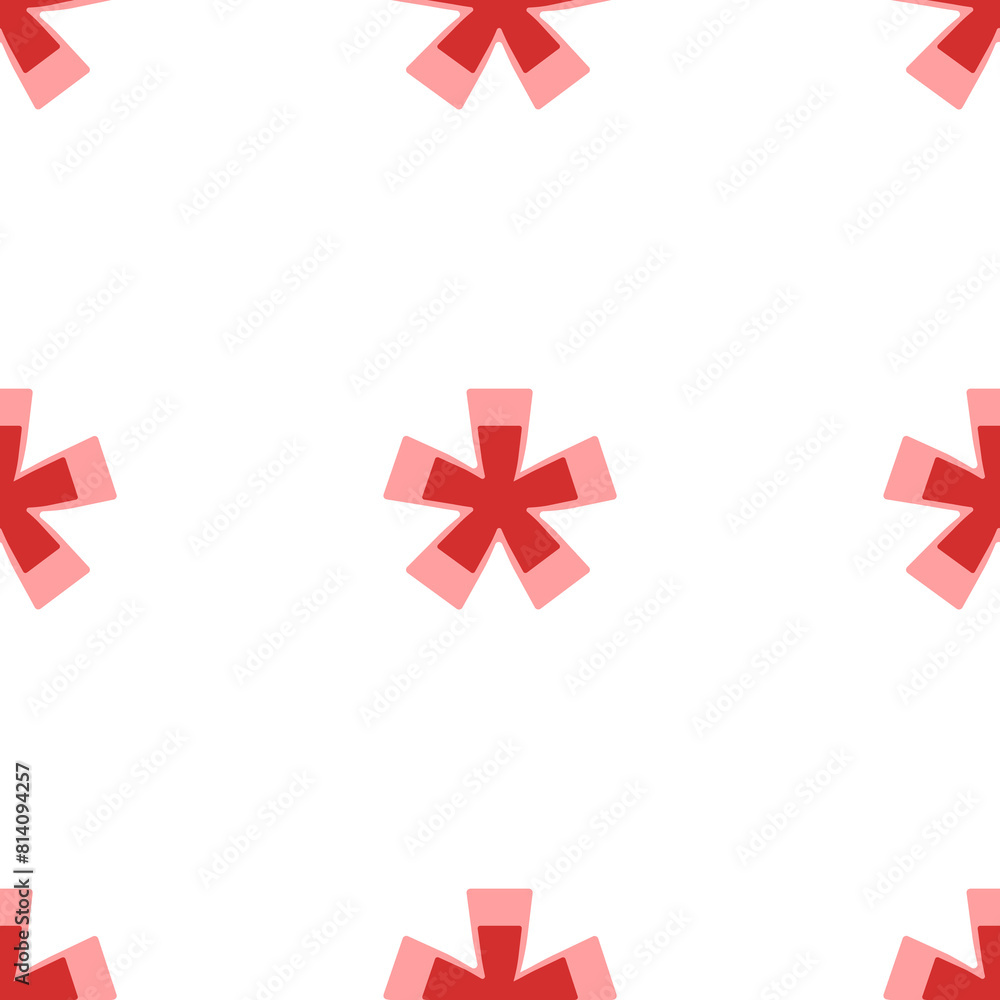 Poster seamless pattern of large isolated red multiply symbols. the elements are evenly spaced. illustratio