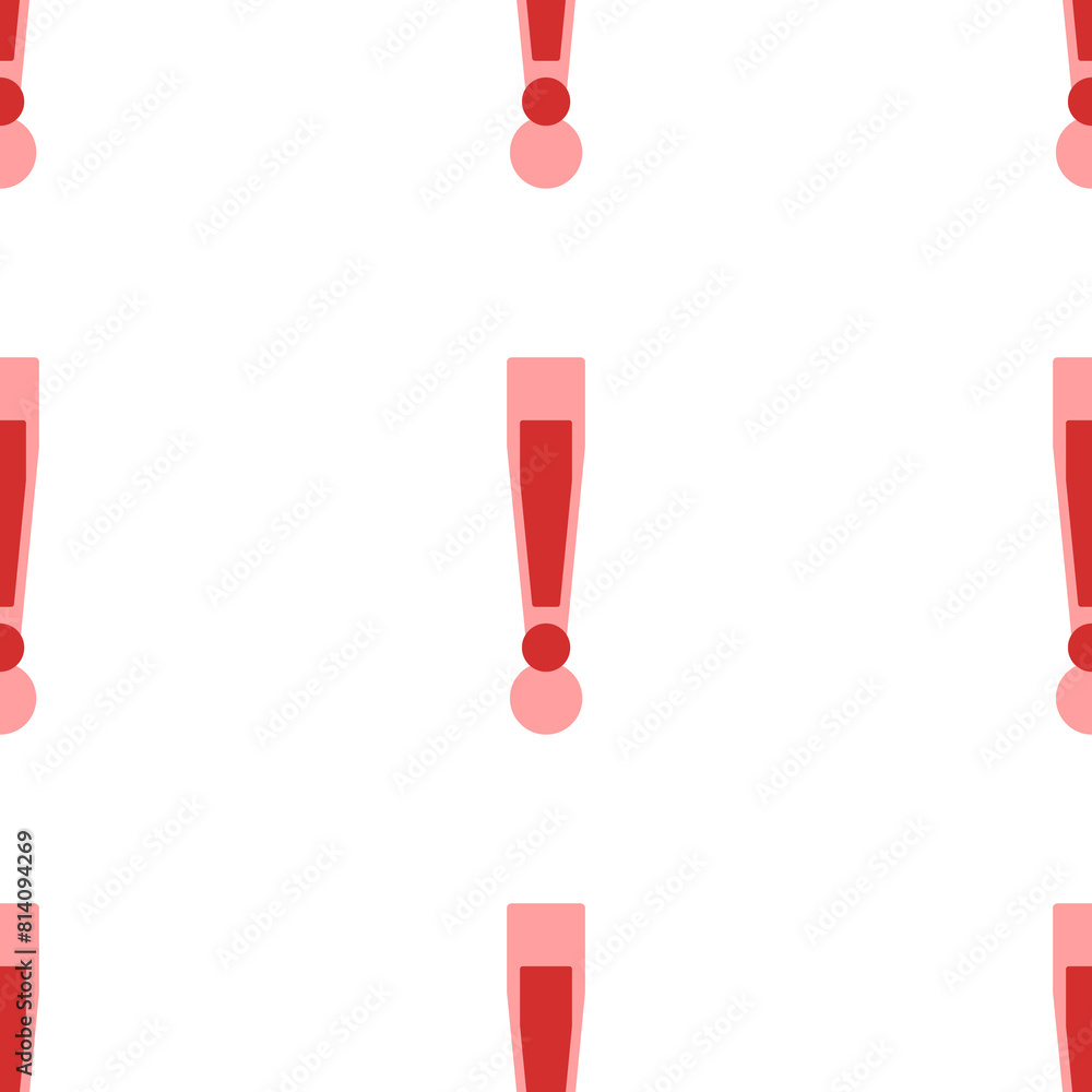 Poster seamless pattern of large isolated red exclamation symbols. the elements are evenly spaced. illustra