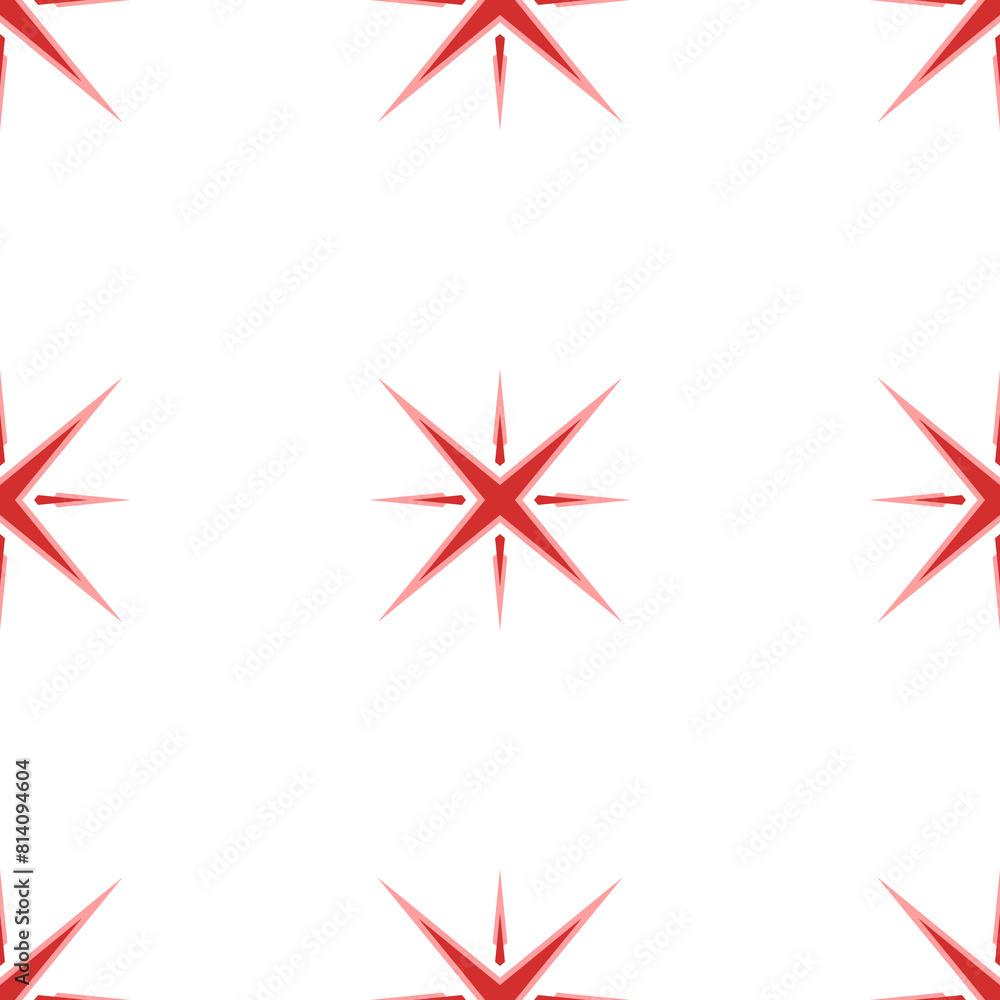Poster seamless pattern of large isolated red star symbols. the elements are evenly spaced. illustration on