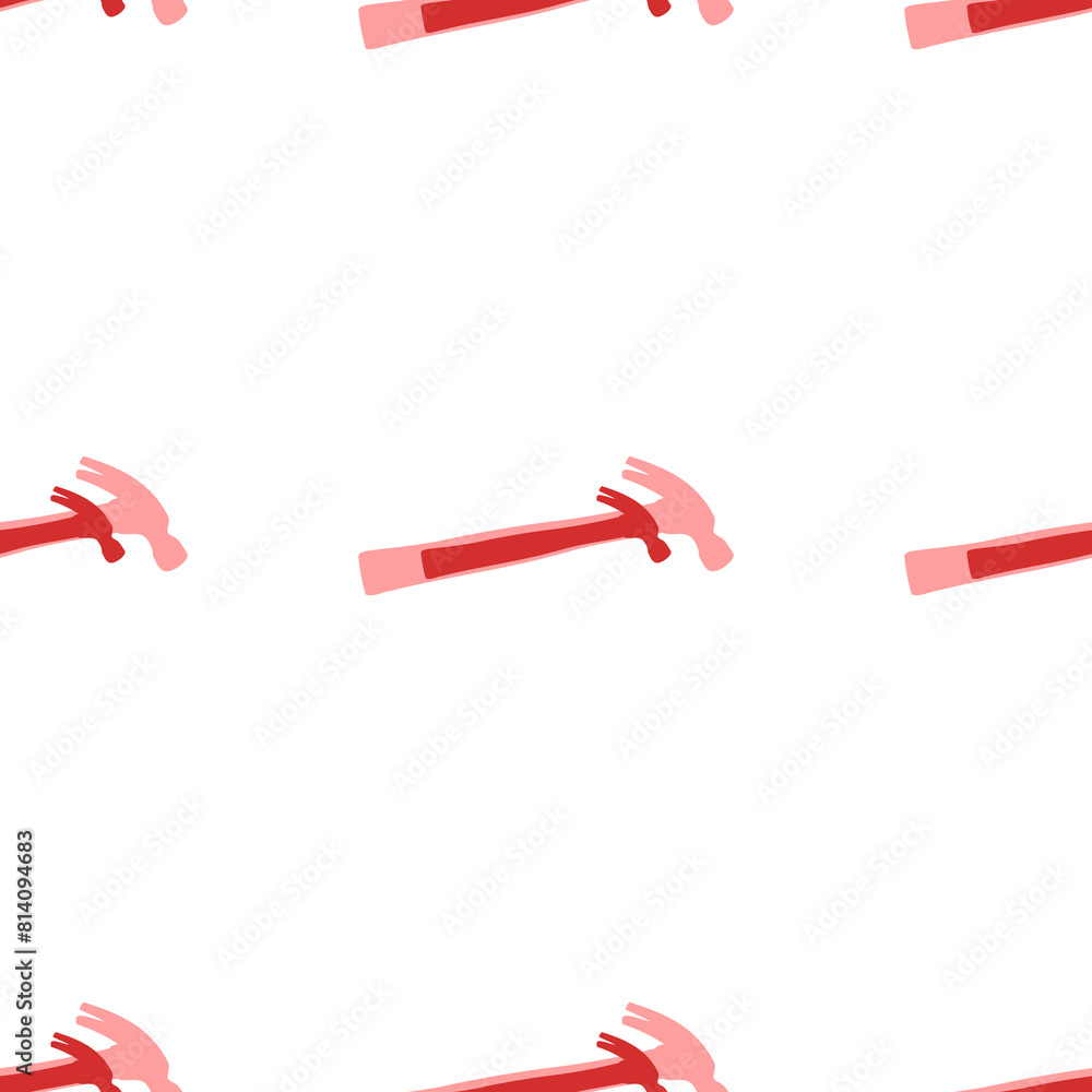 Aufkleber seamless pattern of large isolated red hammer symbols. the elements are evenly spaced. illustration 