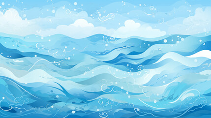 Ocean Image, Pattern Style, For Wallpaper, Desktop Background, Smartphone Phone Case, Computer Screen, Cell Phone Screen, Smartphone Screen, 16:9 Format - PNG