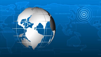 Abstract background basic geometry line overlaps and arranges in a random pattern. world map background, TV News show Broadcast template.
