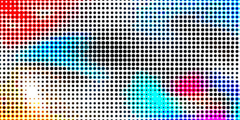 Colorful dotted halftone pattern background, abstract gradient halftone pattern background modern design with dynamic wave shape pop art template texture vector illustration with multicolor effect.