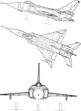 Adobe Illustrator Artwork aircraft model Szuhoj Szu-15. 3 line view - svg vector file.eps