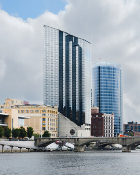 View of downtown Grand Rapids from across the Grand River