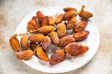 date branch dried fruit fresh appetizer food snack on the table copy space food background rustic top view