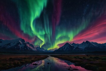 Aurora borealis background psychedelic 