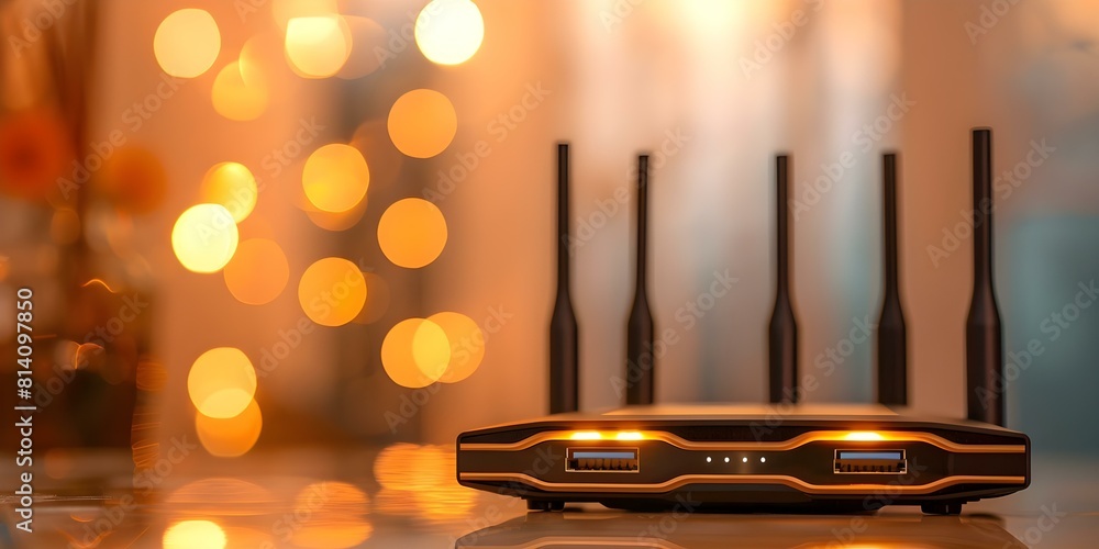 Poster g router for secure home networks with ample banner space. concept secure networks, g router, home s