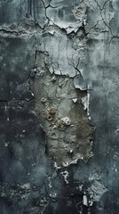 Weathered wall with peeling paint and cracks