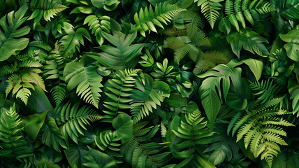 Fototapeta premium Fern Background with Copy Space, Banner. Generative AI