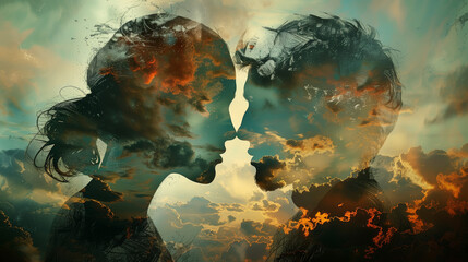  unusual love ,relationship, two souls are intertwined in a dramatic narrative, navigating the complexities of their connection with passion and depth