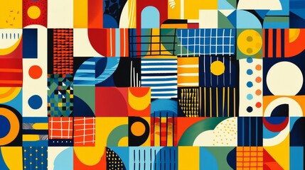 Colorful Abstract Geometric Artwork with Modern Design
